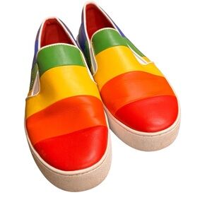Michael Kors Dylan rainbow pride slipon leather Sneakers size 10
